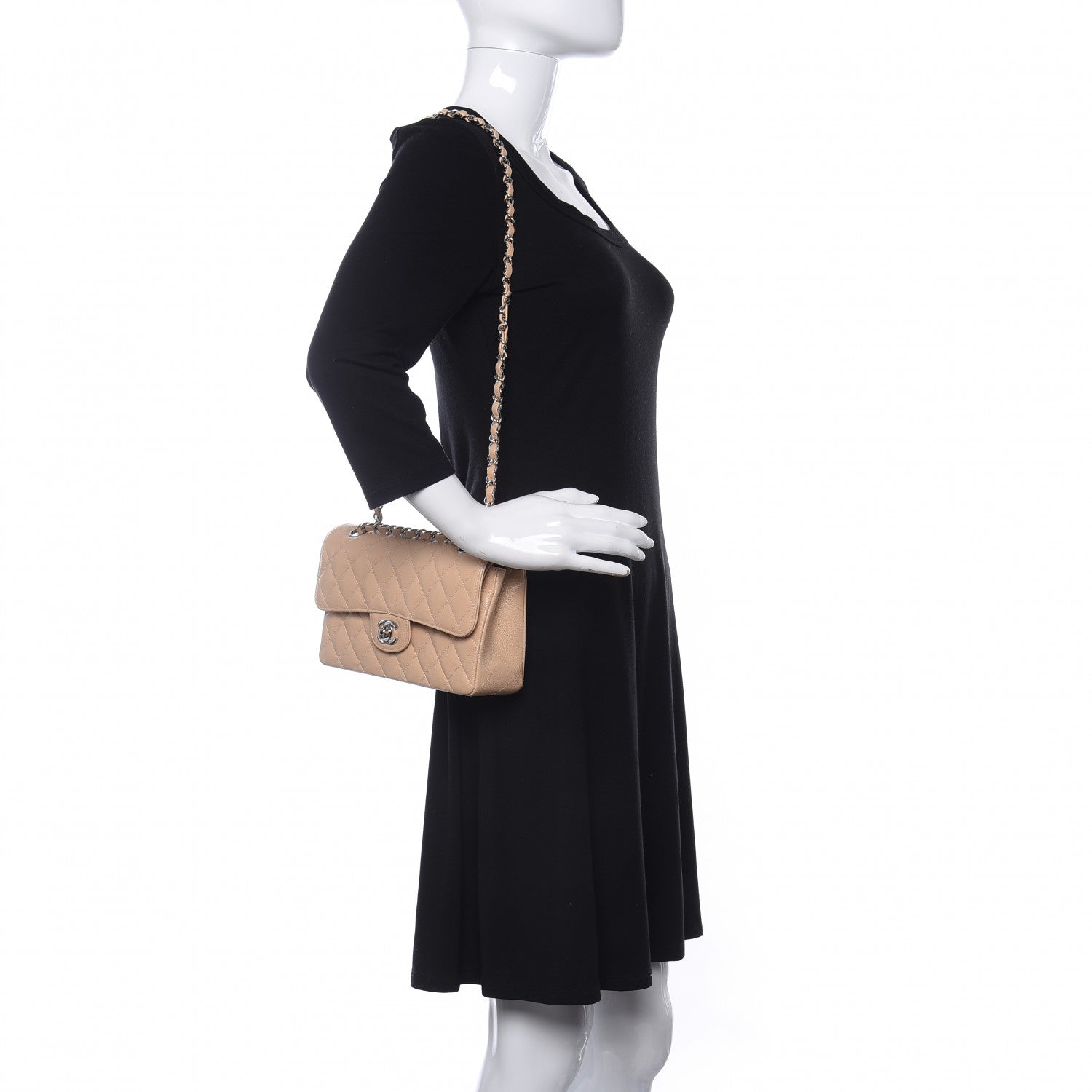Chanel Caviar Quilted Small Double Flap Beige 2 of 11