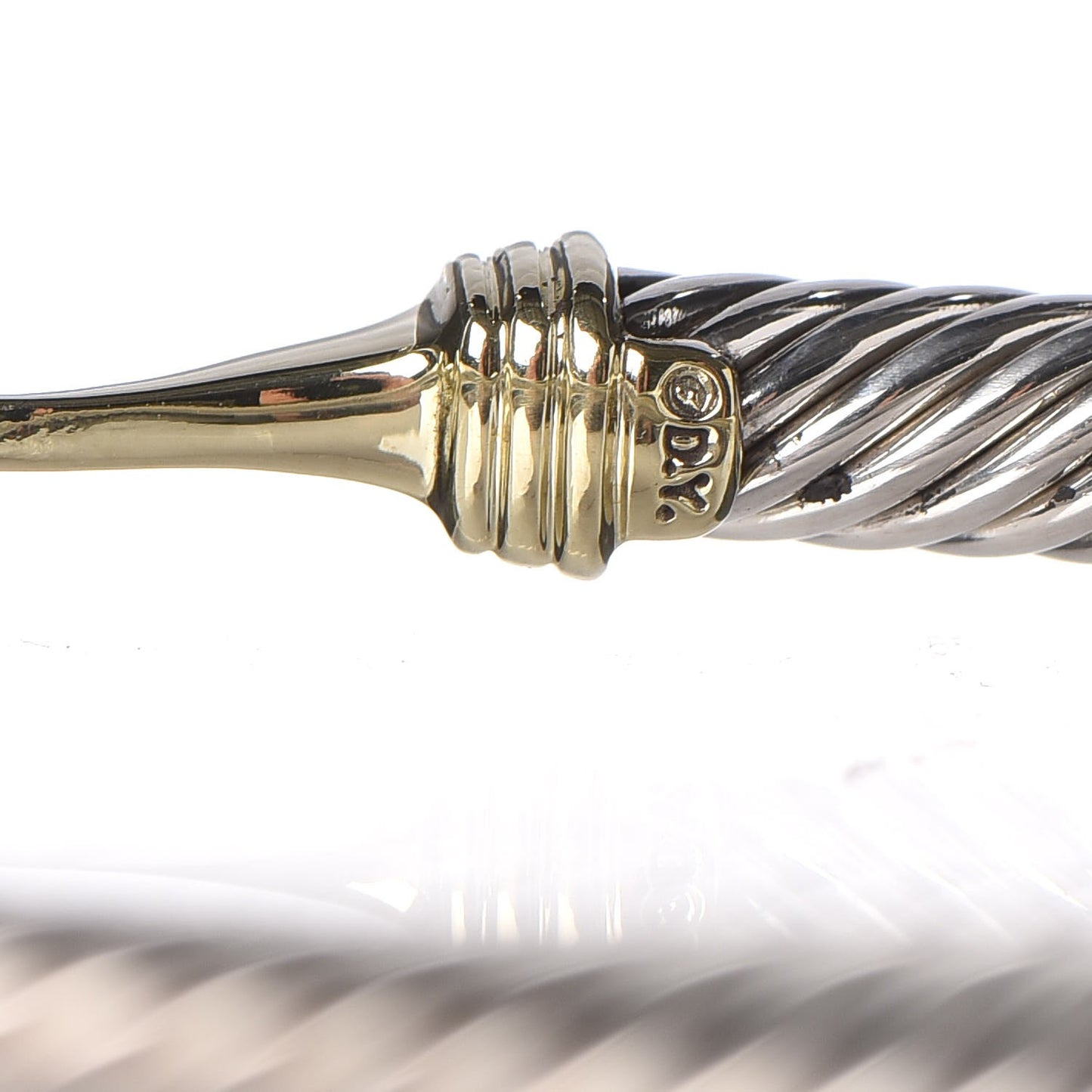 Sterling Silver 14K Yellow Gold 5mm Cable Classic Buckle Bracelet