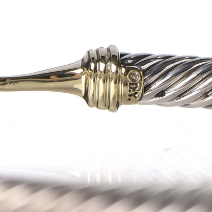 David Yurman Sterling Silver 14K Yellow Gold 5mm Cable Classic Buckle Bracelet 5 of 5