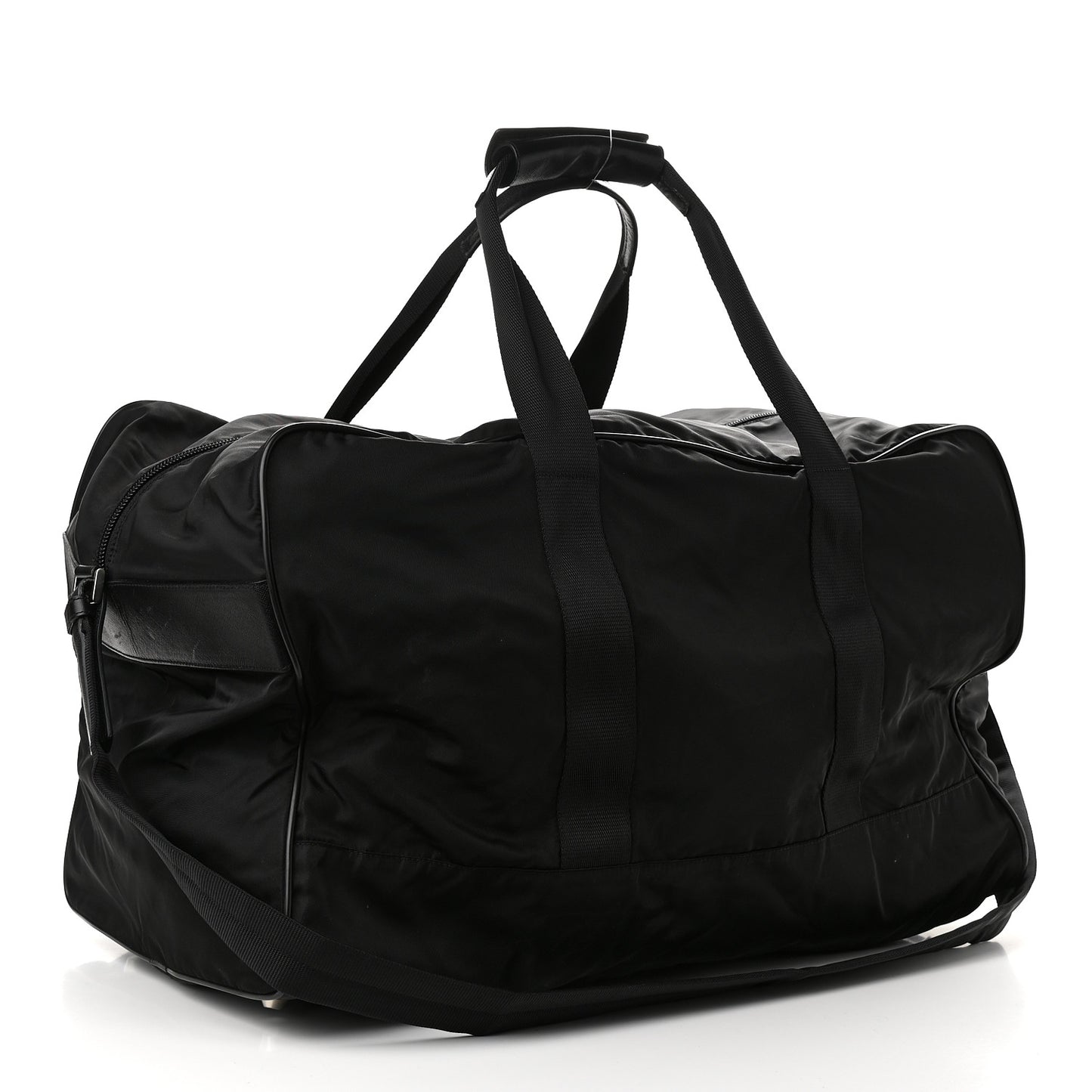 Tessuto Nylon Saffiano Viaggio Carry On Travel Bag Black