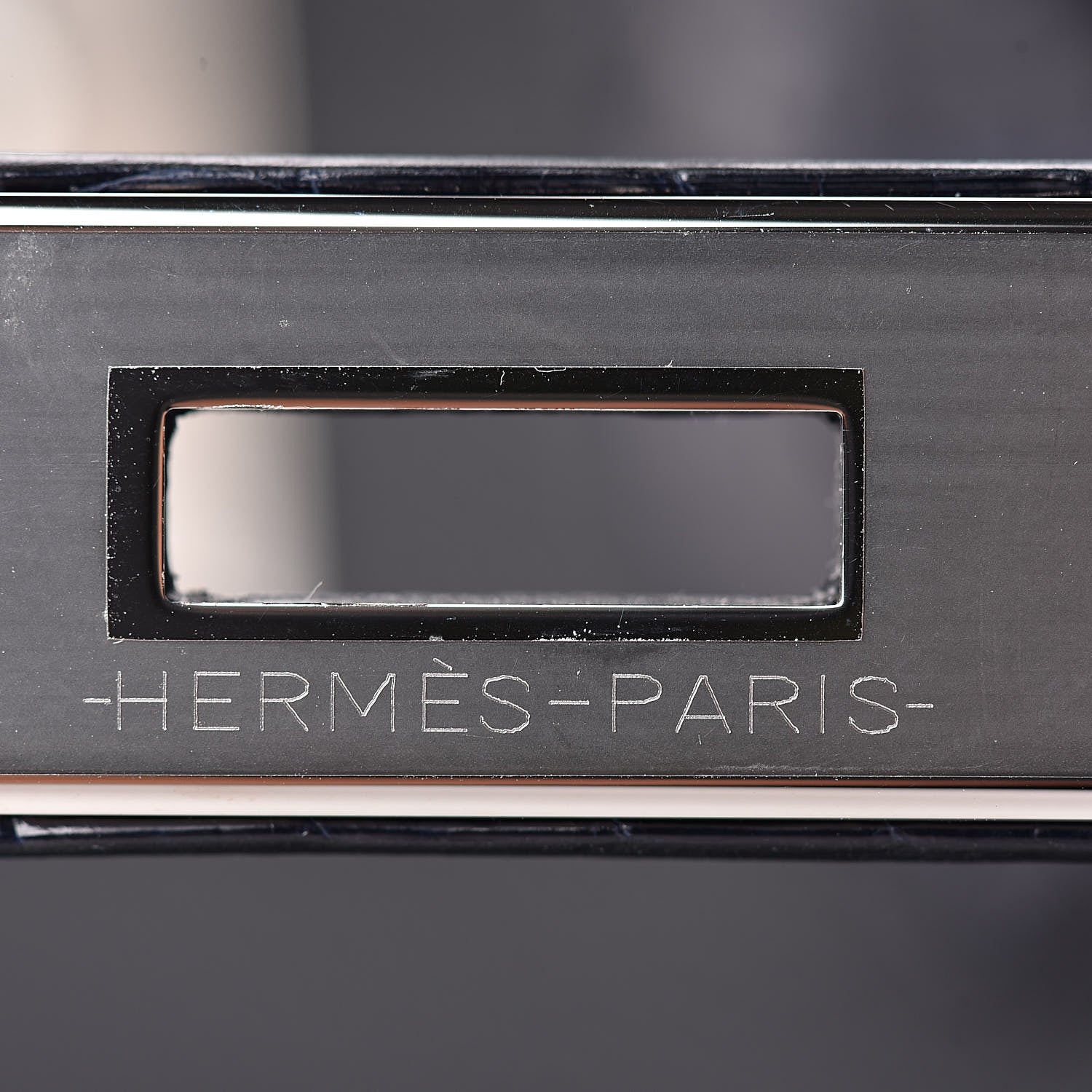 Hermes Clemence Novillo Shiny Niloticus Crocodile Birkin Touch 30 Black Bleu Marine 14 of 32