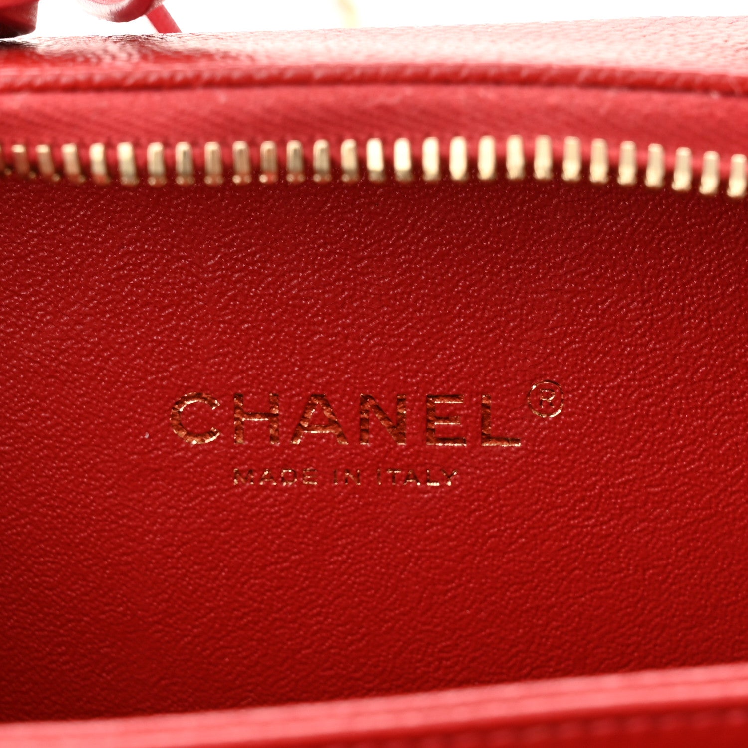 Chanel Caviar Quilted Small CC Filigree Vanity Case Red 6 of 10