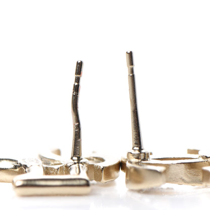 Chanel Crystal CC No 5 Earrings Gold 3 of 5