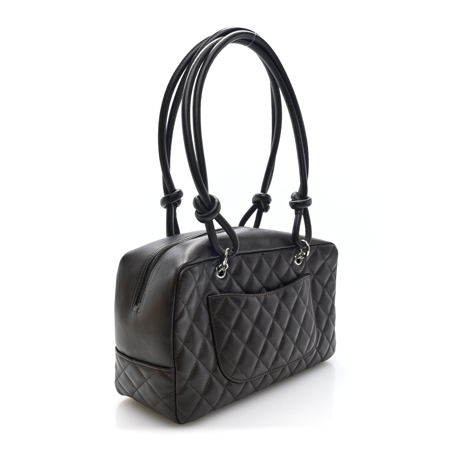 Chanel Calfskin Quilted Large Cambon Bowler Brown 3 of 10