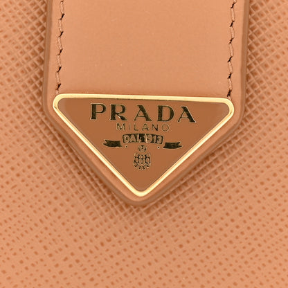 Prada Saffiano Calfskin Large Triangle Continental Wallet Naturale 17 of 18