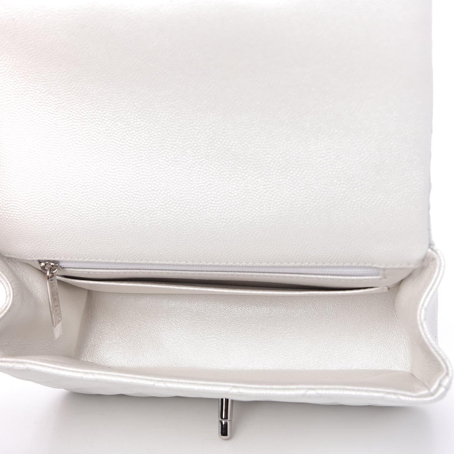 Chanel Iridescent Caviar Quilted Mini Top Handle Rectangular Flap White 5 of 11