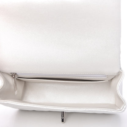 Chanel Iridescent Caviar Quilted Mini Top Handle Rectangular Flap White 5 of 11