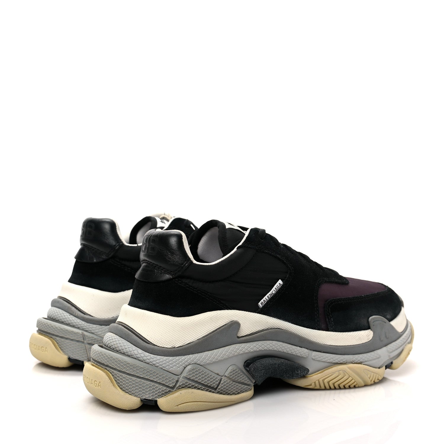 Balenciaga Nylon Suede Mens Triple S 2.0 Sneakers 40 Black Bordeaux 4 of 7
