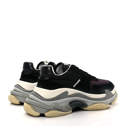 Balenciaga Nylon Suede Mens Triple S 2.0 Sneakers 40 Black Bordeaux 4 of 7