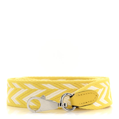 Hermes Toile Swift 25mm Sangle ZigZag Shoulder Strap Jaune De Naples White 1 of 7