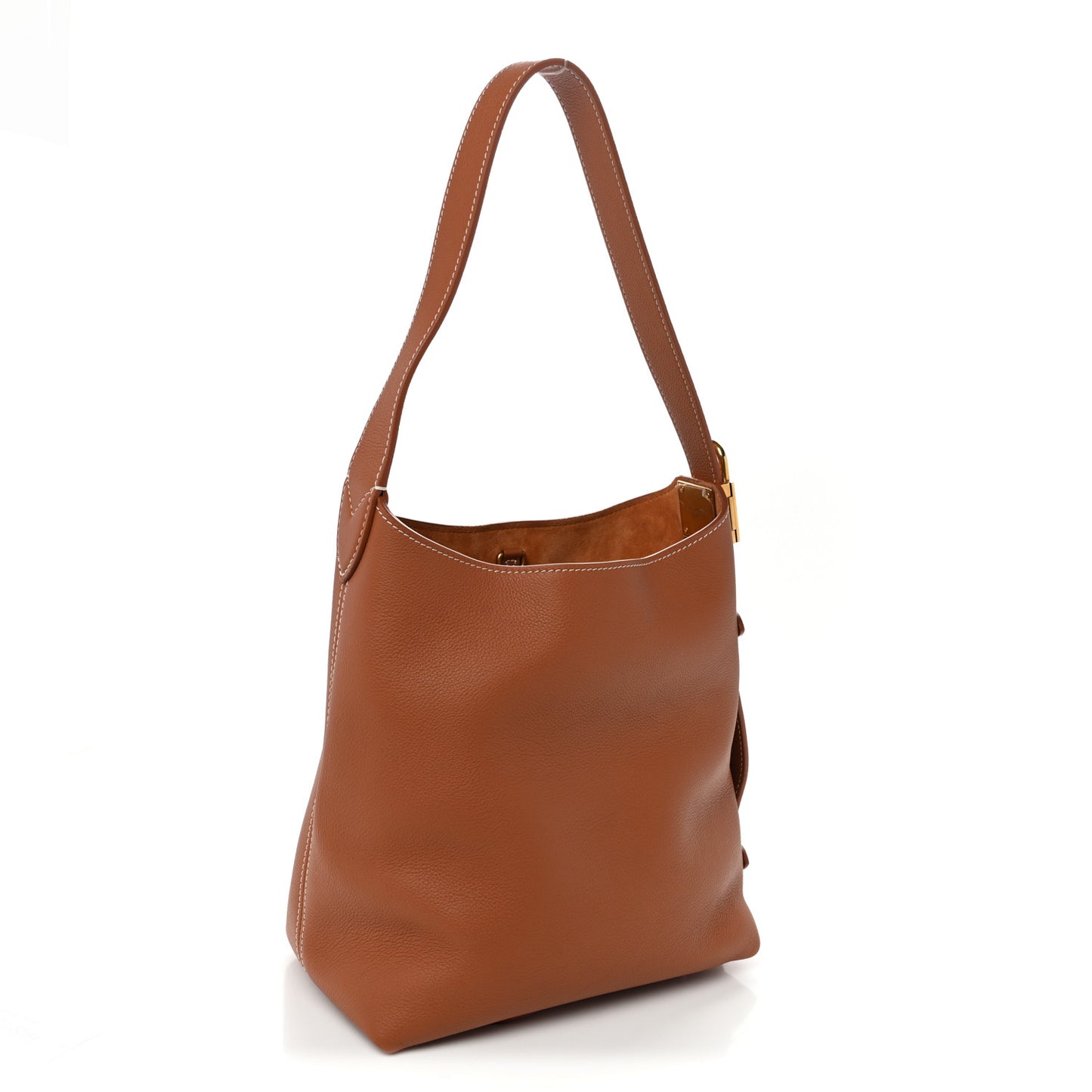 Grained Calfskin Low Key Hobo PM Cognac