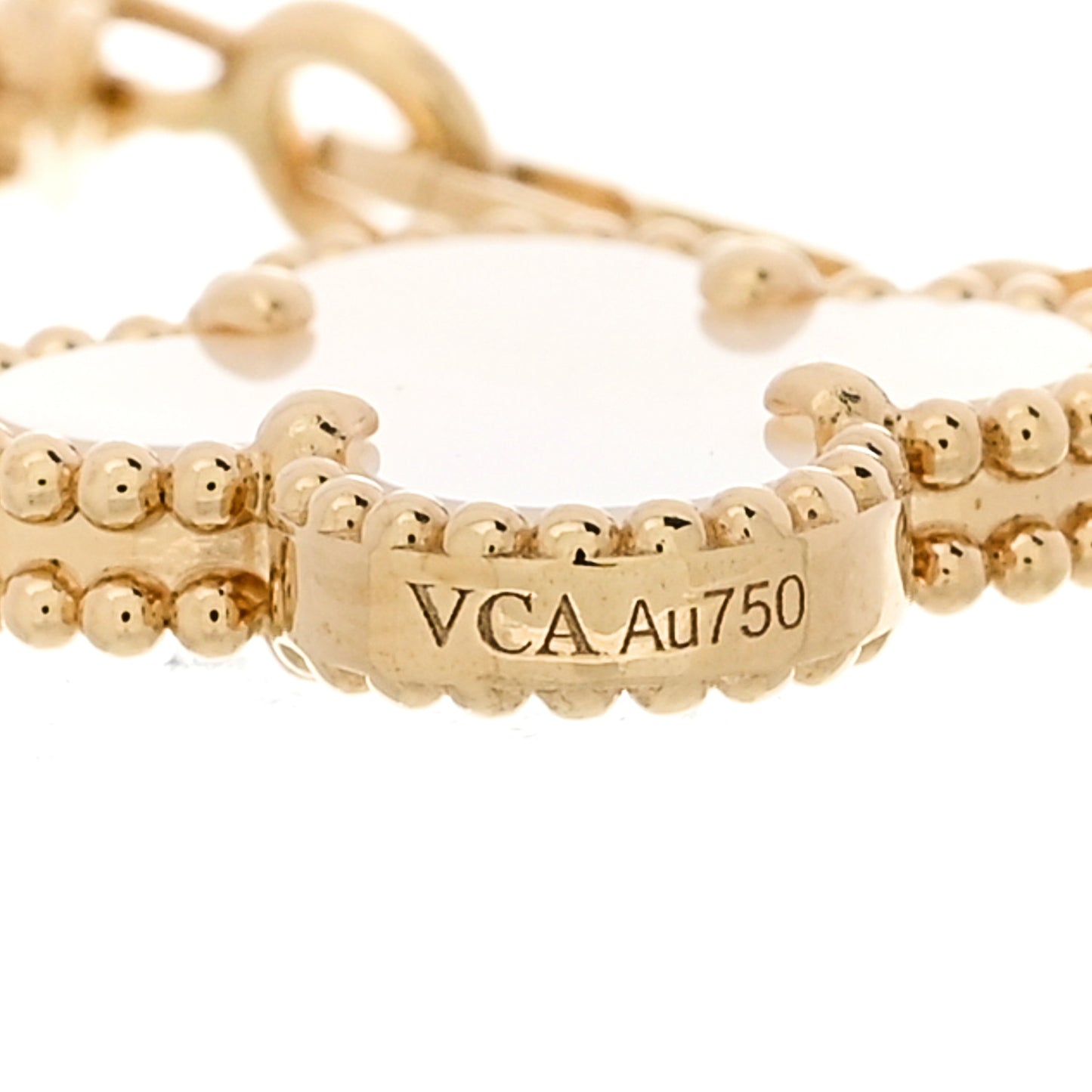 18K Yellow Gold Mother of Pearl 5 Motifs Vintage Alhambra Bracelet