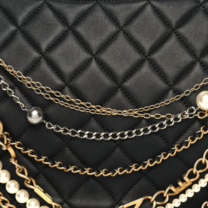 Chanel Lambskin Quilted All About Chains Hobo Black 8 of 10