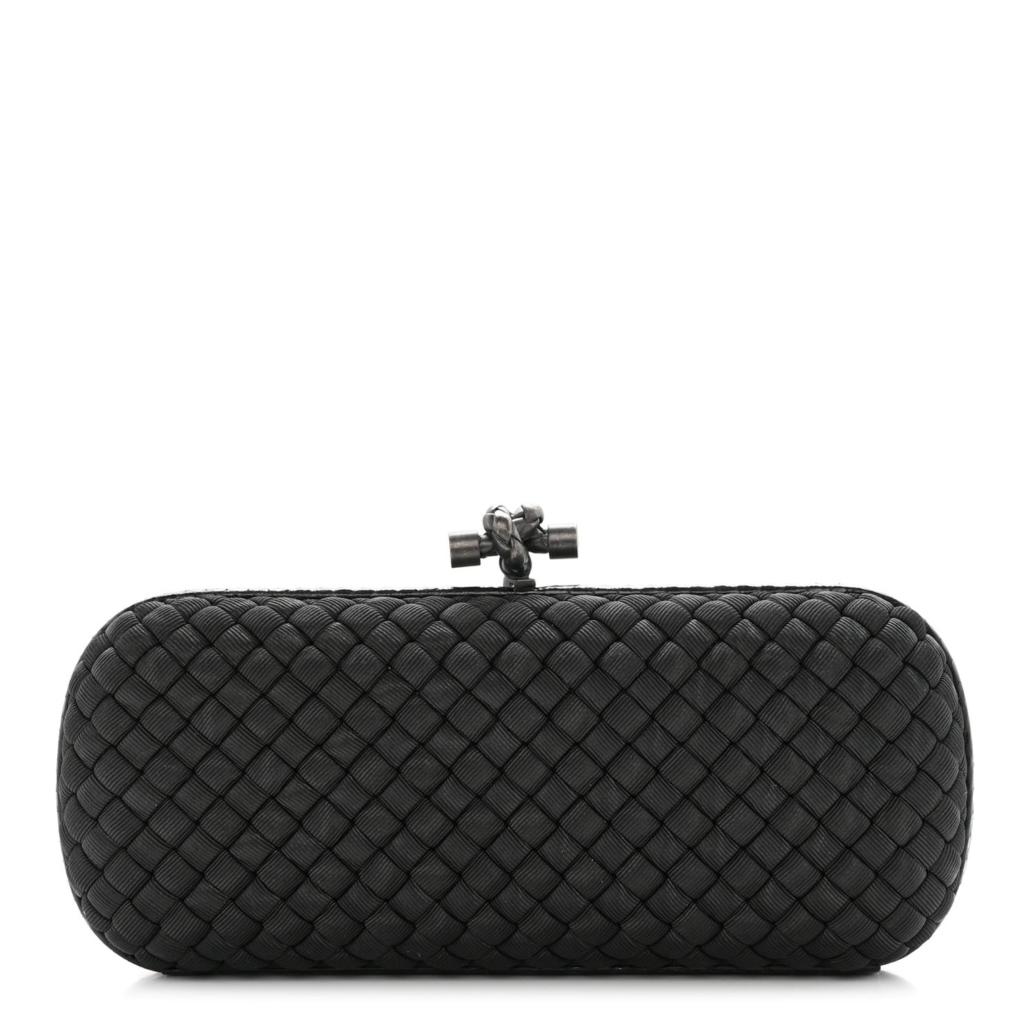 Satin Ayers Intreccio Impero Stretch Knot Clutch Black
