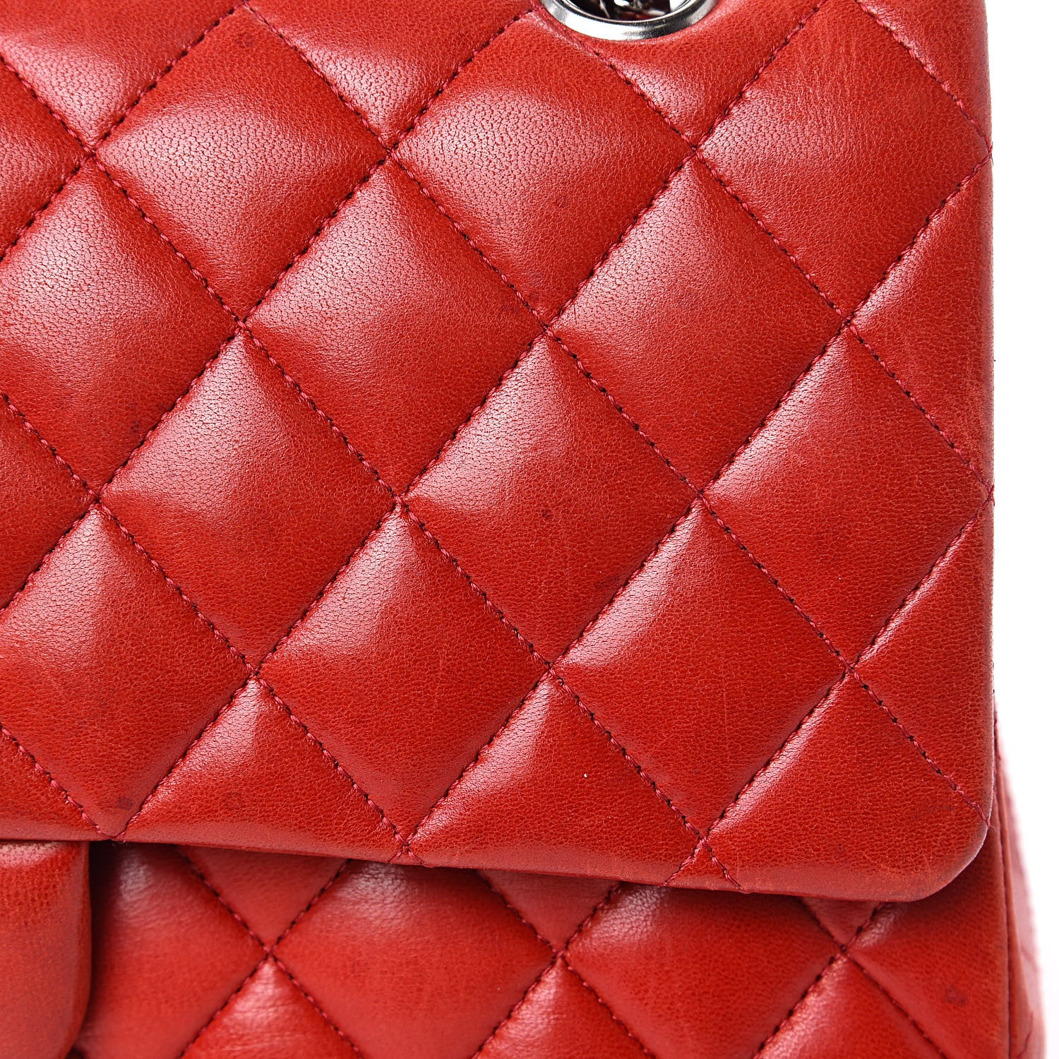 Chanel Lambskin Quilted Medium Double Flap Red 12 of 20