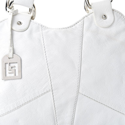 Fendi Laminated Calfskin Small Devil Trapezio Tote White 8 of 15