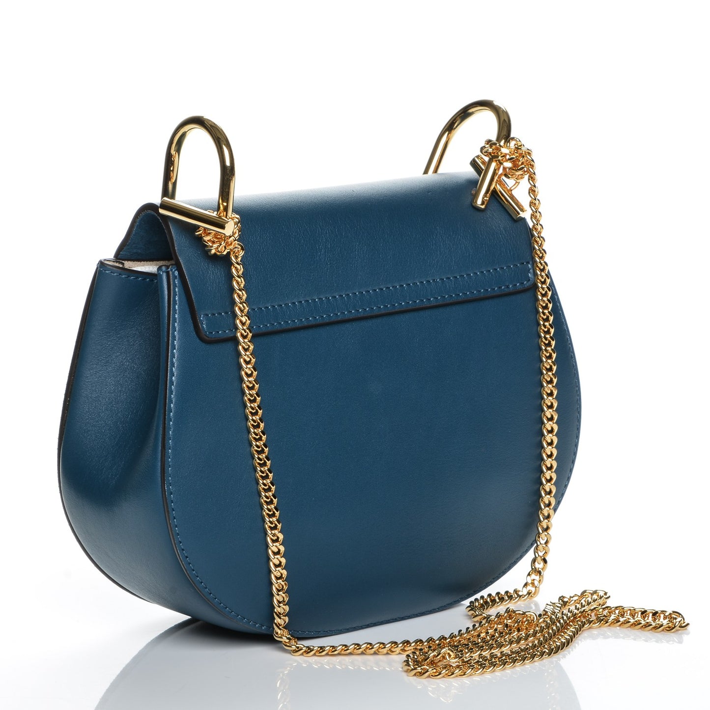 Suede Smooth Calfskin Mini Drew Shoulder Bag Majolica Blue