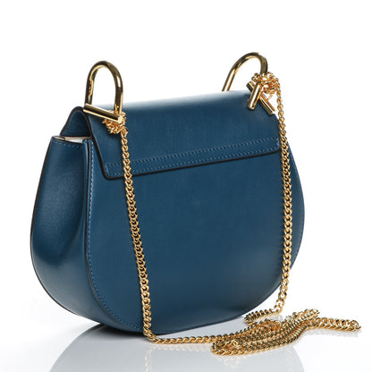 Chloe Suede Smooth Calfskin Mini Drew Shoulder Bag Majolica Blue 3 of 6