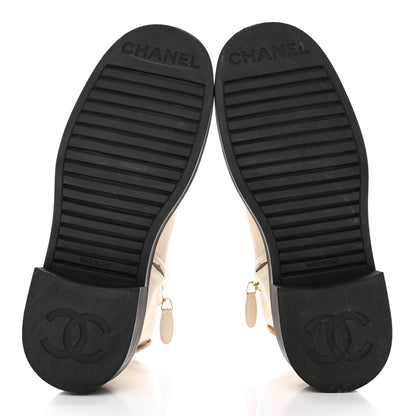 Chanel Calfskin Logo Boots 37 White Black 6 of 21