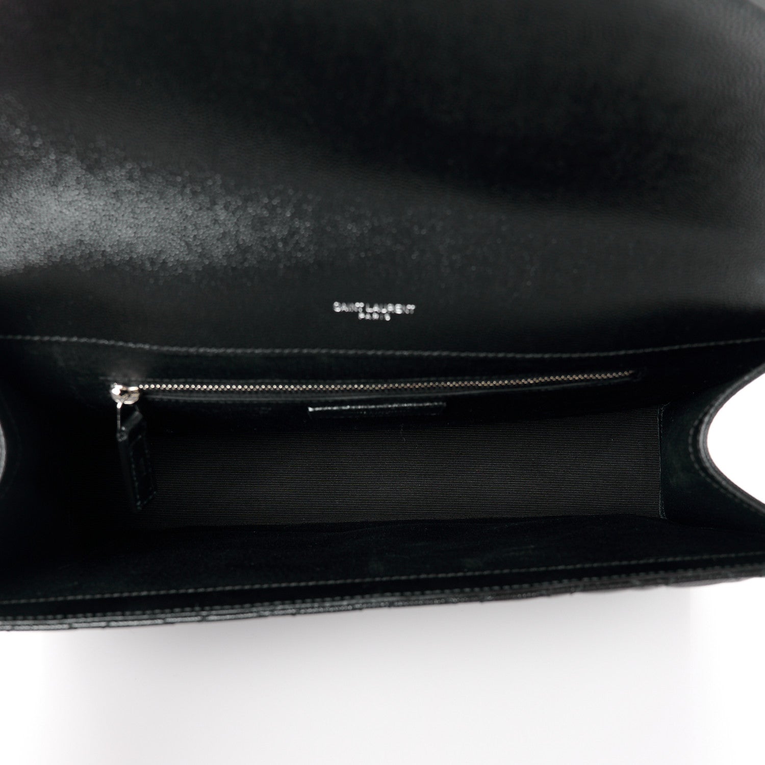 Saint Laurent Grain De Poudre Textured Mixed Matelasse Large Triquilt Monogram Satchel Black 5 of 11