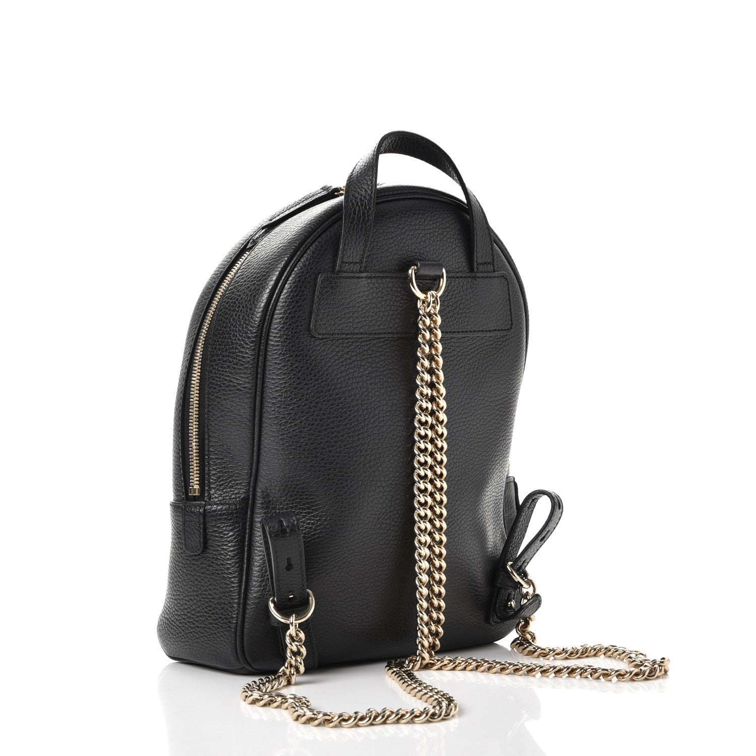 Gucci Pebbled Calfskin Soho Chain Backpack Black 3 of 9