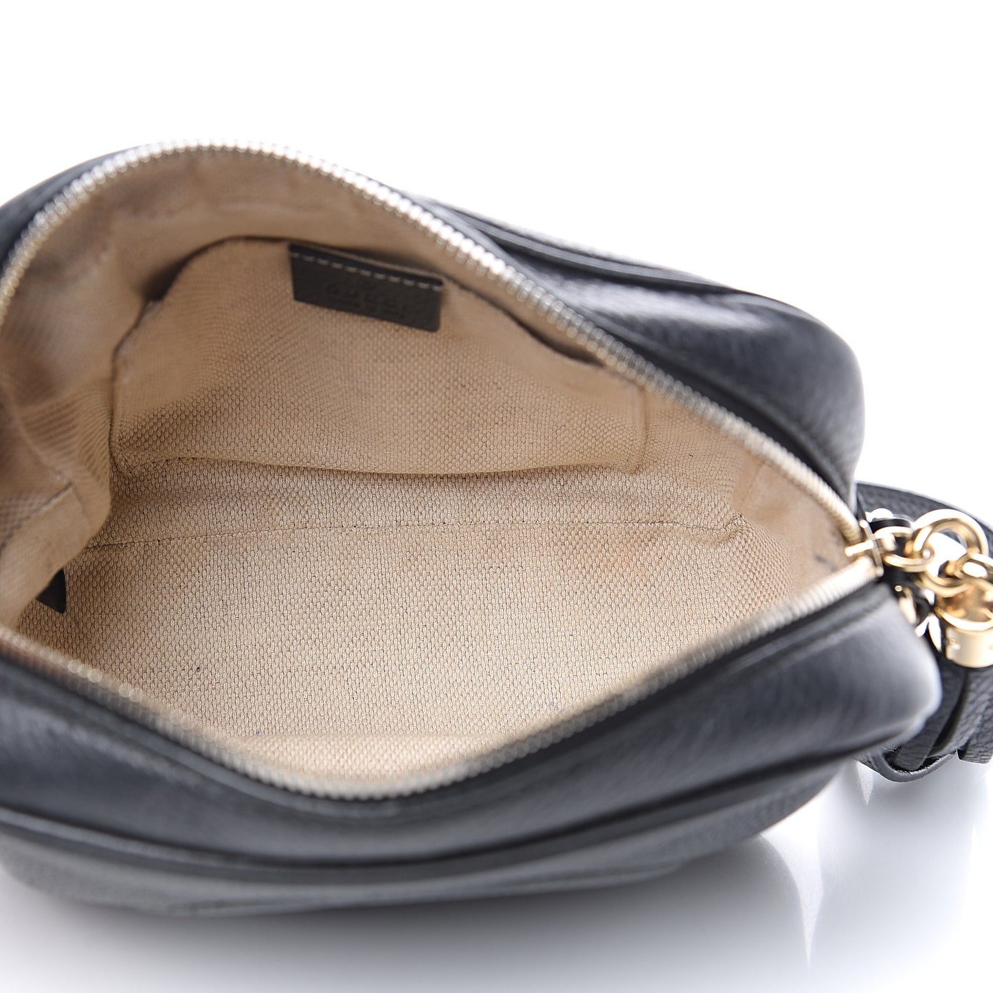 Pebbled Calfskin Small Soho Disco Bag Black