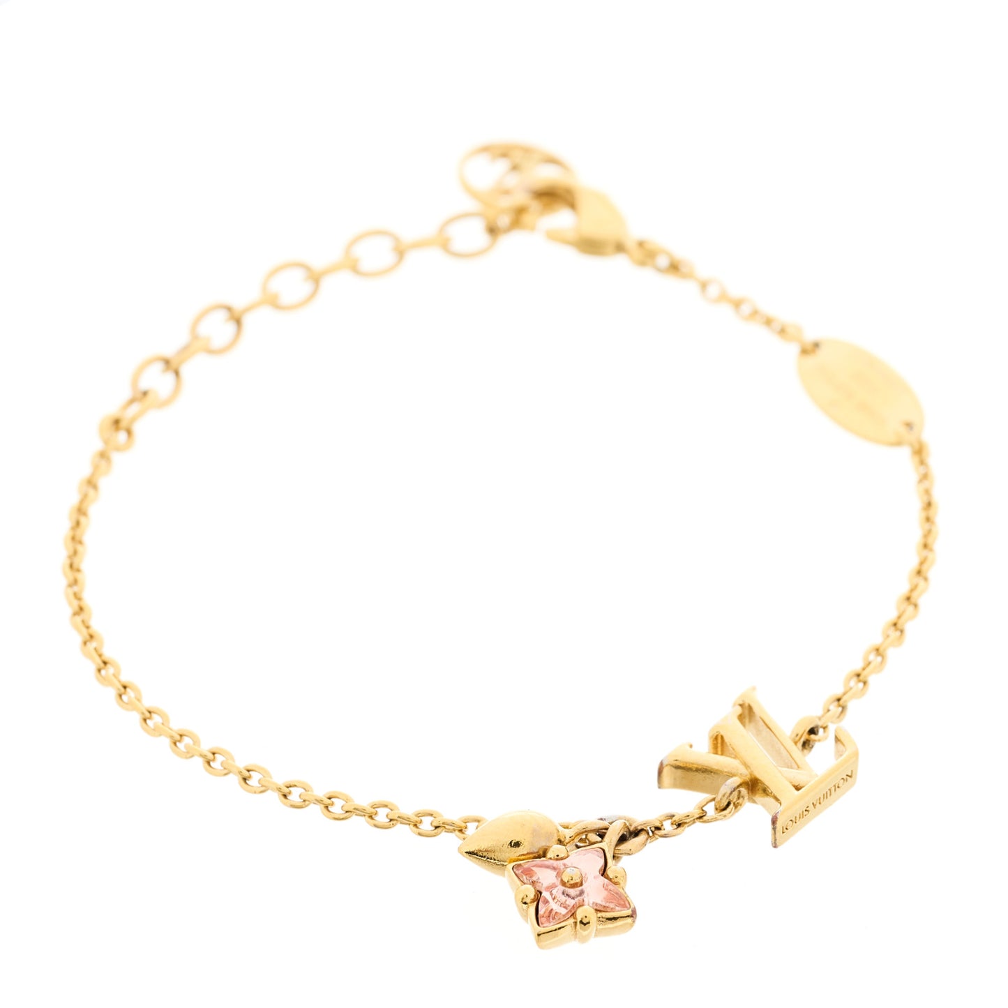 Metal Crystal Loulougram Bracelet Gold