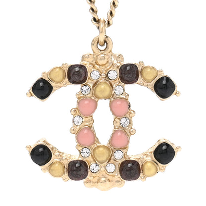 Chanel Crystal Gripoix CC Necklace Gold Multicolor 5 of 7