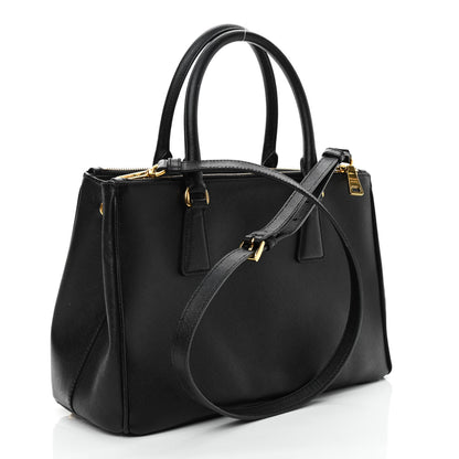 Prada Saffiano Small Galleria Double Zip Tote Black 2 of 13