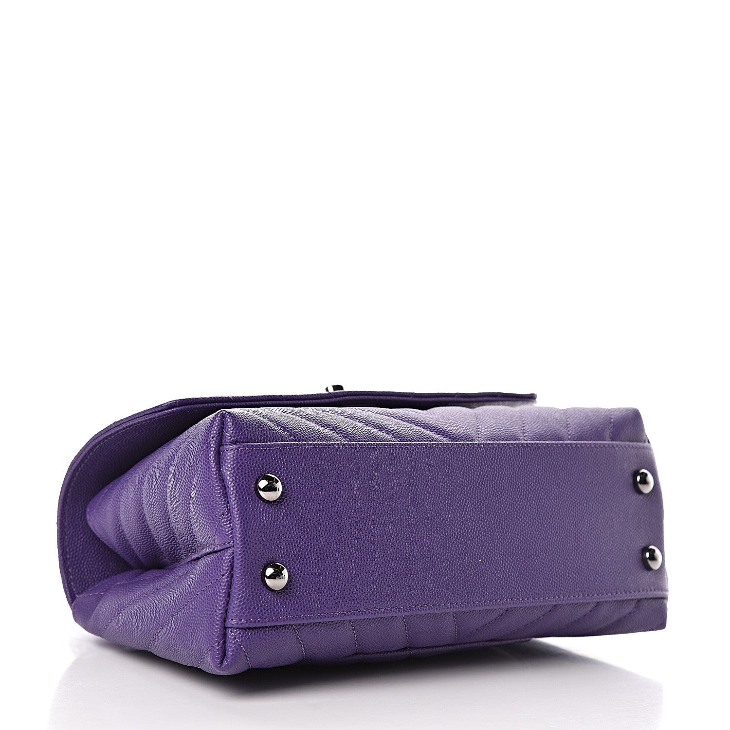 Chanel Caviar Chevron Quilted Mini Coco Handle Flap Purple 4 of 11