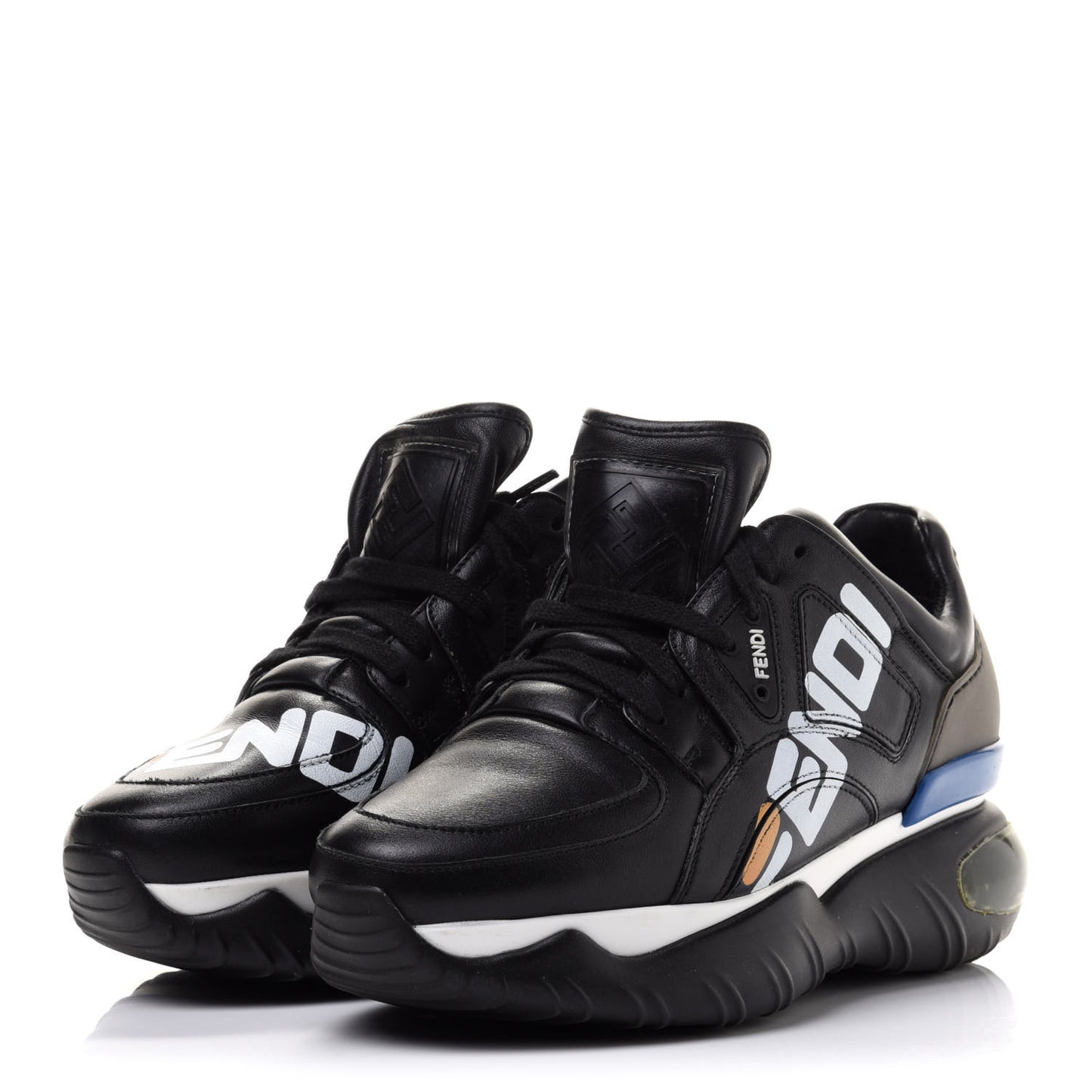 X FILA Vitello Mania Painted Womens Chunky Sneakers 36 Black Zucca Ice White