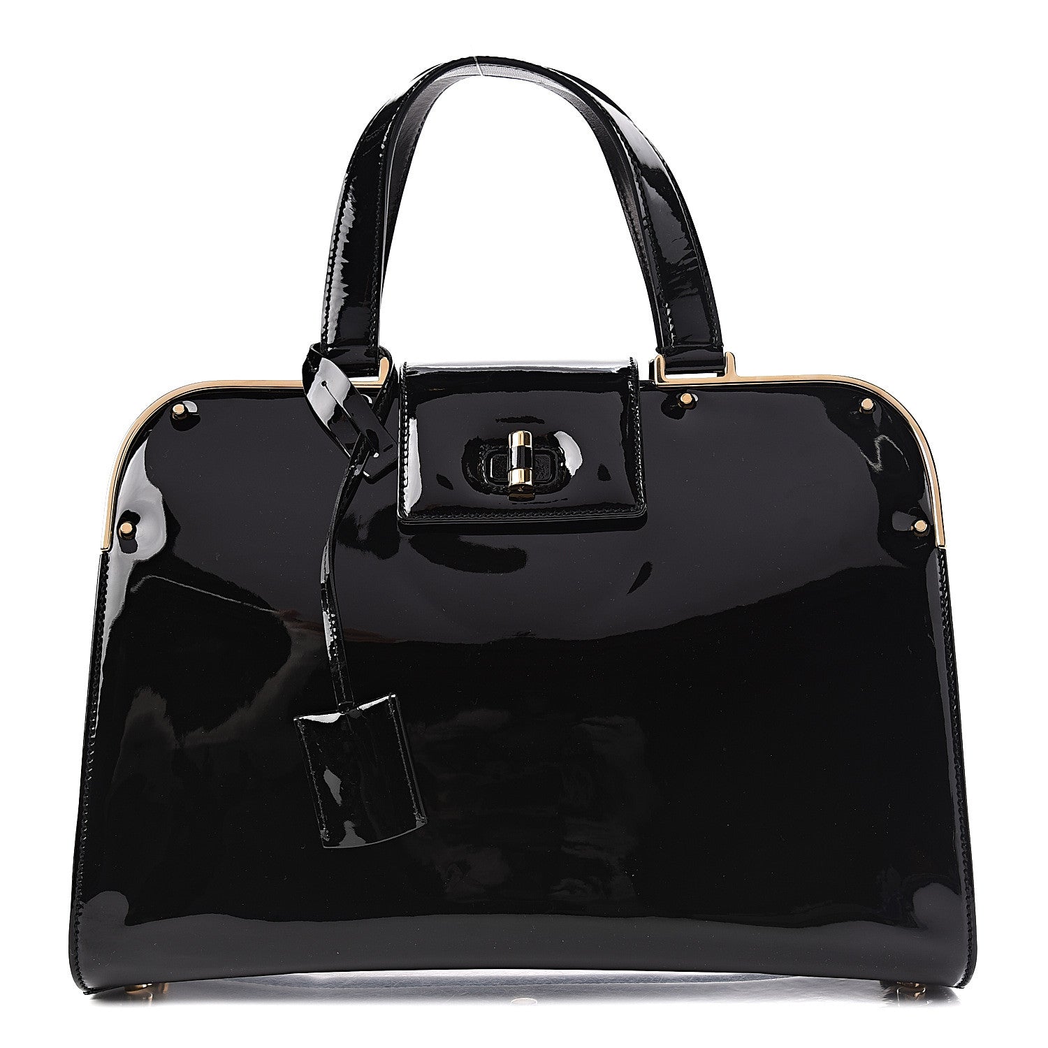 Saint Laurent Patent Calfskin Large Uptown Black 1 of 10