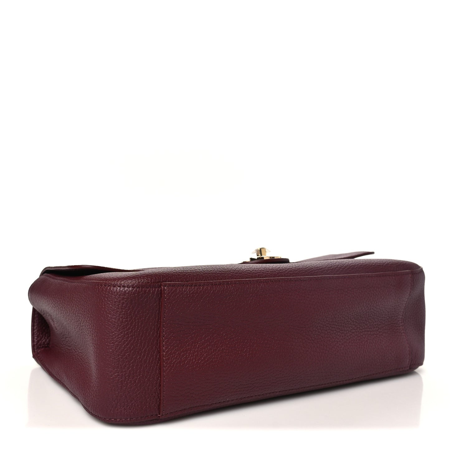 Grained Calfskin Small Souplissimo Maxi Flap Burgundy