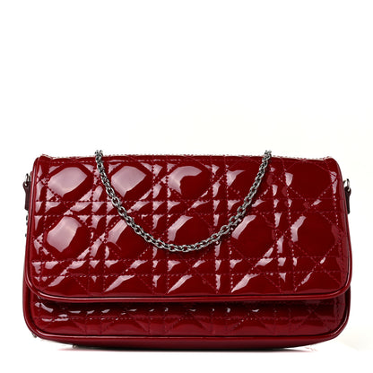 Christian Dior Patent Cannage Lady Dior Pochette in Red 1 of 8