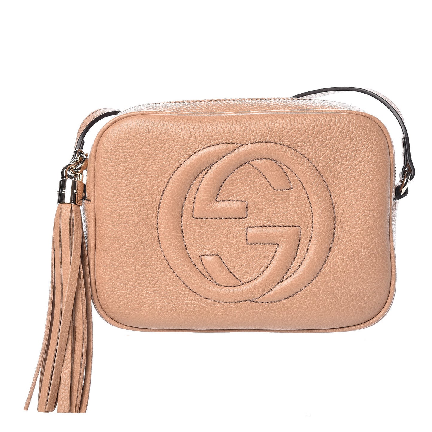 Pebbled Calfskin Small Soho Disco Bag Camelia
