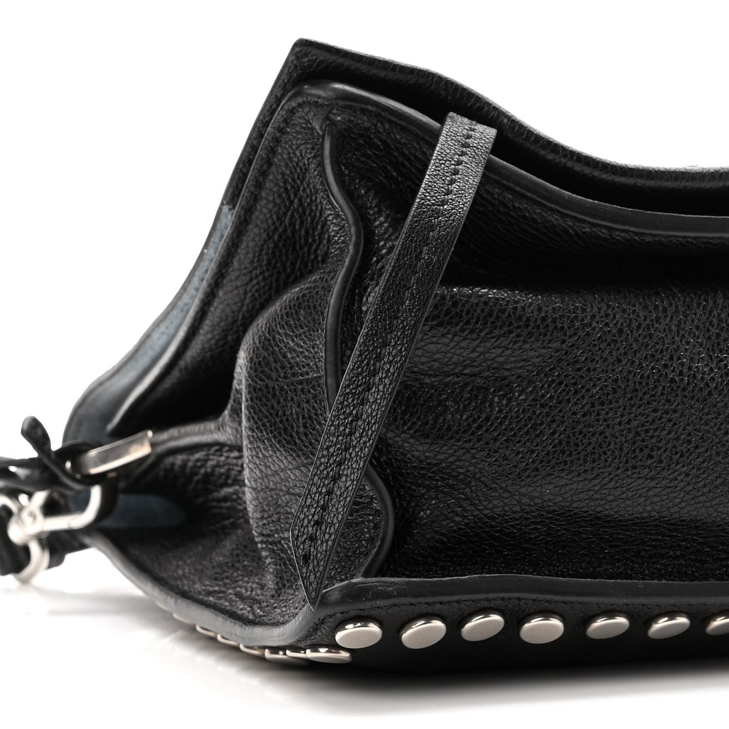 Glace Calfskin Studded Etiquette Flap Black