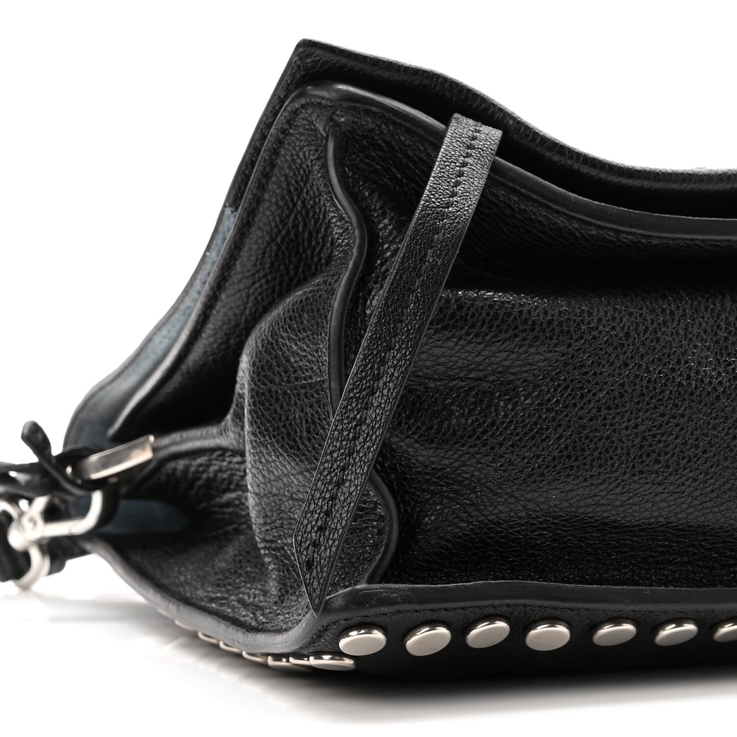 Prada Glace Calfskin Studded Etiquette Flap Black 9 of 10