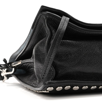 Prada Glace Calfskin Studded Etiquette Flap Black 9 of 10