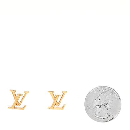 Louis Vuitton Metal LV Iconic Earrings Gold 2 of 5
