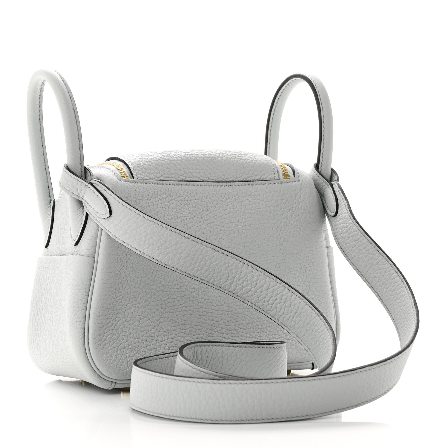 Hermes Taurillon Clemence Mini Lindy 20 Bleu Pale 2 of 11