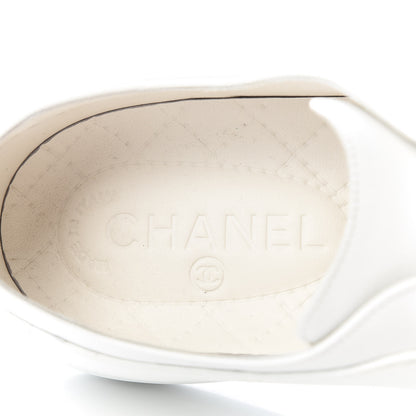 Chanel Calfskin Gum Womens CC Sneakers 40 White 7 of 9