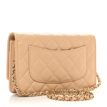 Chanel Caviar Quilted Wallet On Chain WOC Beige 3 of 12