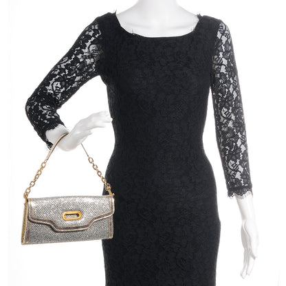 Jimmy Choo Glitter Fabric Tilsa Clutch Metallic 2 of 9