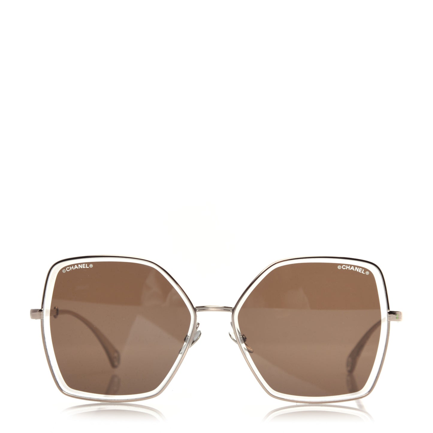 Butterfly Removable Pearl Chain Sunglasses 4262 Brown