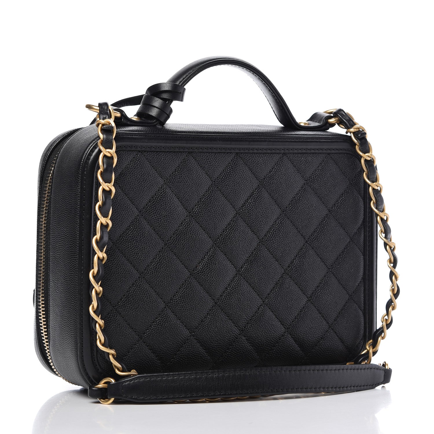 Chanel Caviar Quilted Medium CC Filigree Vanity Case Black 3 of 10