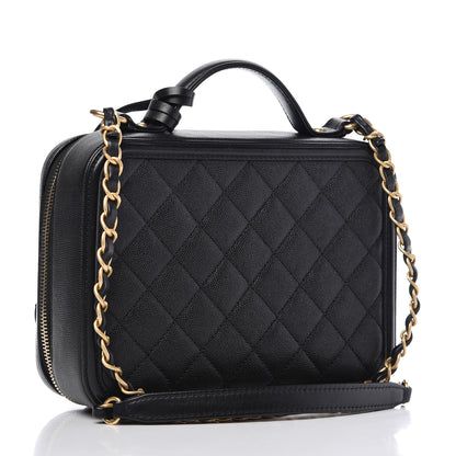 Chanel Caviar Quilted Medium CC Filigree Vanity Case Black 3 of 10