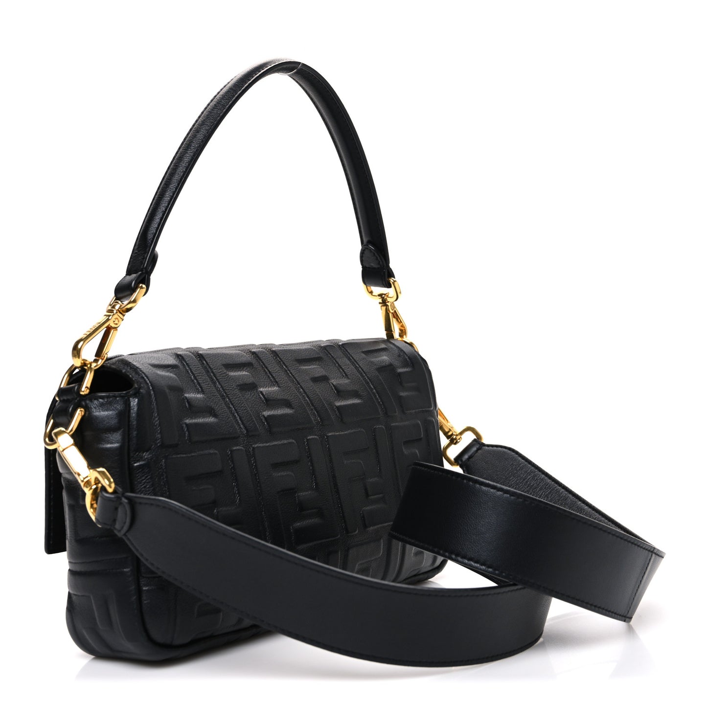 Nappa FF 1974 Embossed Baguette Black