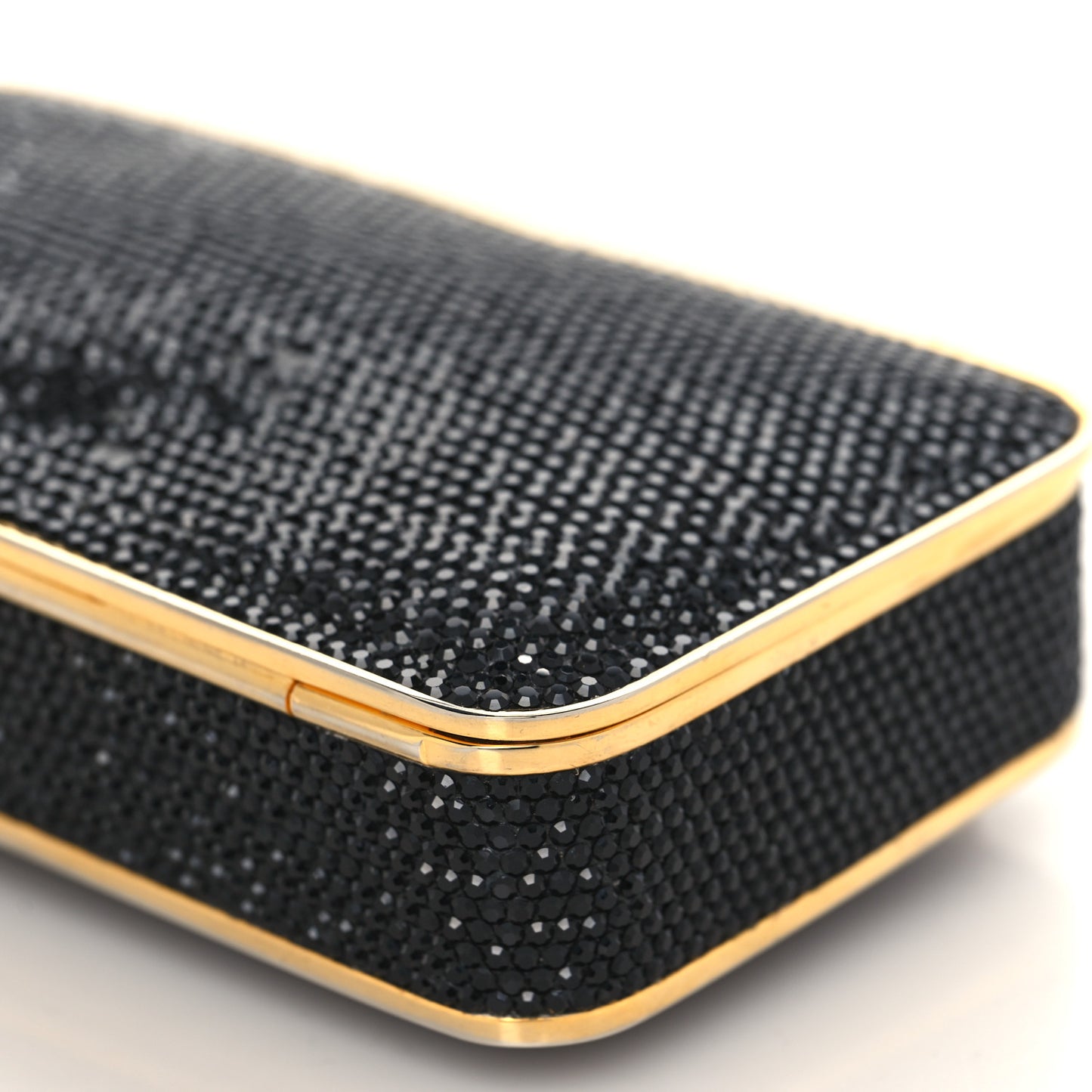 Swarovski Crystal Minaudiere Clutch Black
