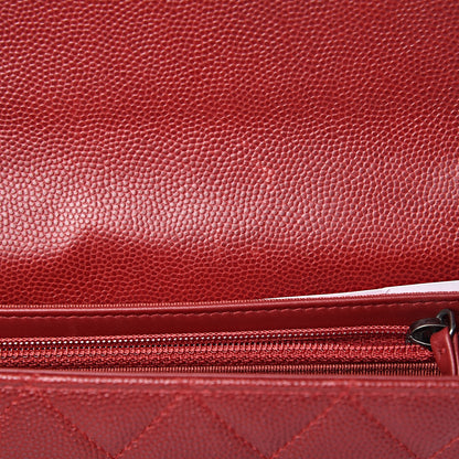 Chanel Caviar Quilted Wallet on Removable Chain Red 12 of 13