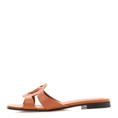 Louis Vuitton Calfskin LV Isola Flat Sandals 40 Tan 1 of 8